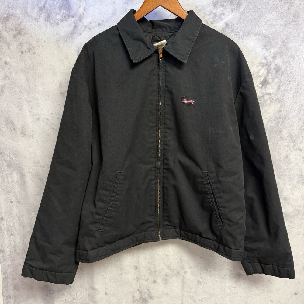 Men's Black Workwear Zip-Front Jacket